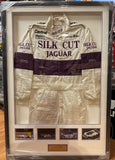 Larry Perkins Silk Cut Jaguar 1988 TWR Le Mans 24 Hour Framed Racing Suit