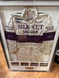 Larry Perkins Silk Cut Jaguar 1988 TWR Le Mans 24 Hour Framed Racing Suit