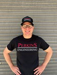 Perkins Engineering Red and White Striped Trucker Cap