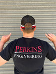 Perkins Engineering Red and White Striped Trucker Cap