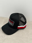 Perkins Engineering Red and White Striped Trucker Cap