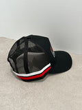 Perkins Engineering Red and White Striped Trucker Cap