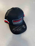 Perkins Engineering Red and White Striped Trucker Cap Signed by Larry Perkins
