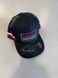 Perkins Engineering Red and White Striped Trucker Cap Signed by Larry Perkins