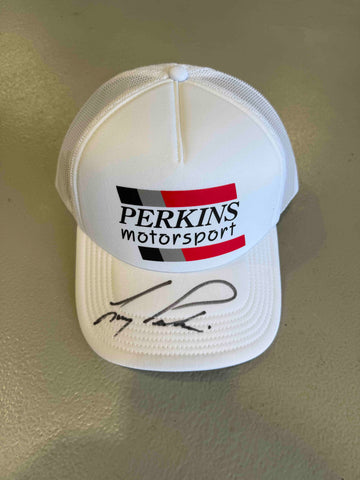 Perkins Motorsport Retro Truckers Cap Signed by Larry Perkins